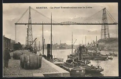 AK Nantes, Le Pont Transbordeur sur la Loire, Schwebefähre