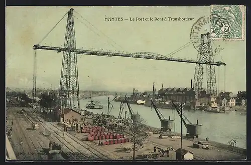 AK Nantes, Le Port et le Pont à Transbordeur, Schwebefähre