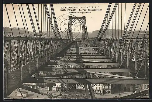 AK Rouen, Le Pont Transbordeur, L`Ossature Supérieure, Schwebefähre