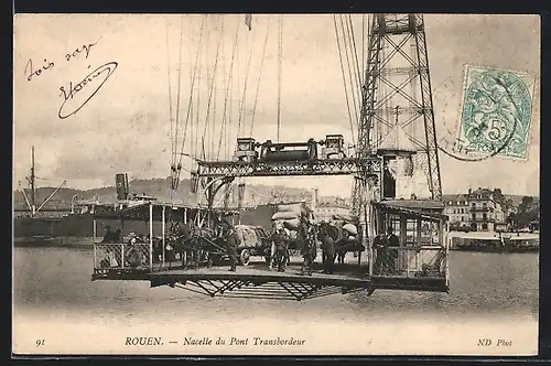 AK Rouen, Nacelle du Pont Transbordeur, Schwebefähre