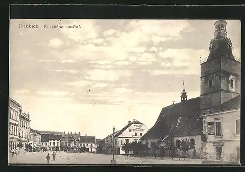AK Ivancice, Marktplatz mit Kirchturm