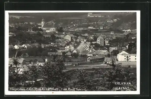 AK Oslawan, Panorama mit Kirche