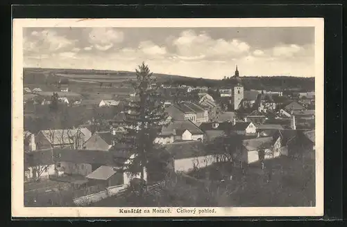 AK Kunstat, Panorama mit Kirche