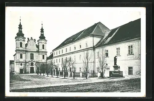 AK Straznice, Blick auf Kirche