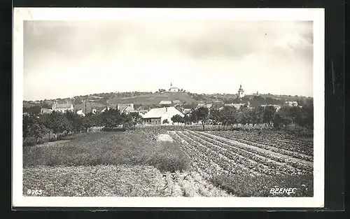 AK Bzenec, Panorama mit Kirche