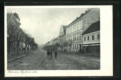 AK Göding / Hodonin, Rynkova ulice, Kinder auf der Strasse