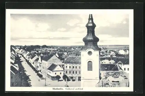 AK Göding / Hodonin, Ortsansicht vom Kirchturm aus gesehen