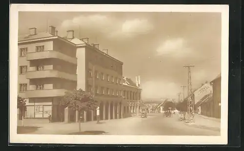 AK Straznice, Ortsansicht mit Strassenpartie