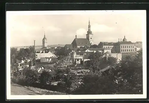 AK Wischau / Vyskov, Totalansicht mit Kirchtürmen