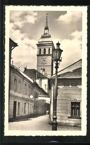 AK Wischau / Vyskov, Kirche im Sonnenschein