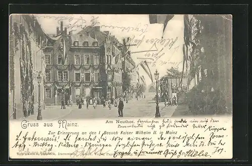 AK Mainz, Besuch Kaiser Wilhelms II. in der Stadt, Am Neuthor