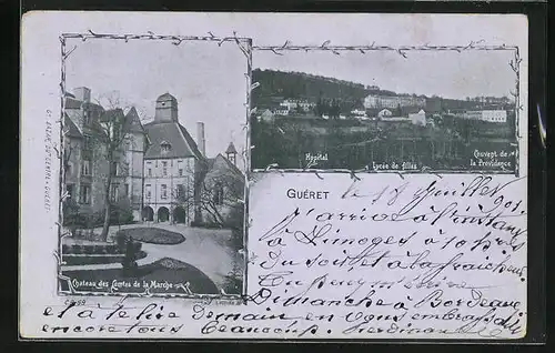 AK Guéret, Chateau des Comtes de la Marche, Hopital, Lycée de filles, Couvent de la Providence