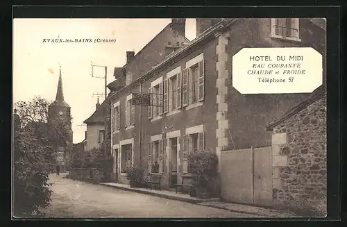 AK Evaux-les-Bains, Hotel du Midi