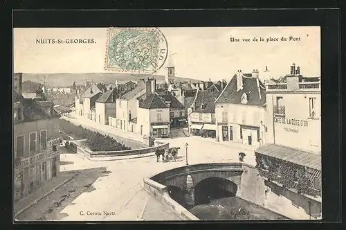 AK Nuits-Saint-Georges, Une vue de la place du Pont