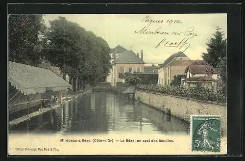AK Mirebeau-sur-Bèze, La Bèze, en aval des Moulins
