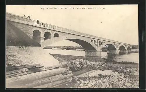 AK Les Maillys, Pont sur la Saone