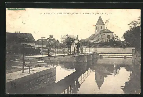 AK Mirebeau-sur-Bèze, La Bèze et l`Église