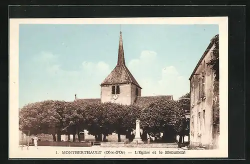 AK Montberthault, L`Église et le Monument