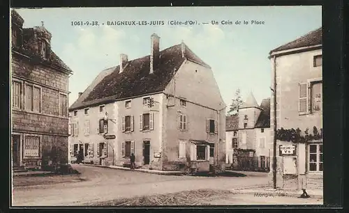 AK Baigneux-les-Juifs, Un Coin de la Place