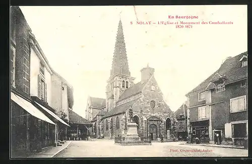 AK Nolay, L'Eglise et Monument des Combattants