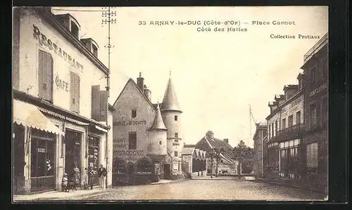 AK Arnay-le-Duc, Place Carnot, Cote des Halles