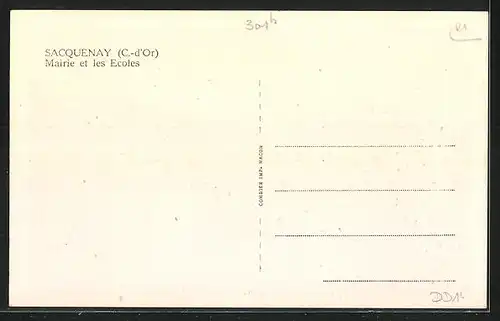 AK Sacquenay, Mairie et les Ecoles, Ortspartie