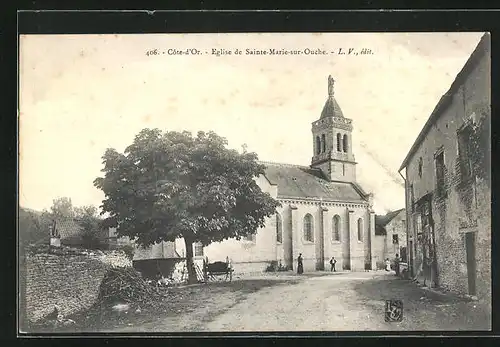 AK Sainte-Marie-sur-Ouche, Eglise, Blick nach der Kirche