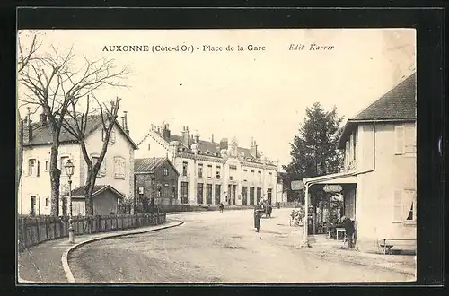 AK Auxonne, Place de la Gare, Strassenpartie