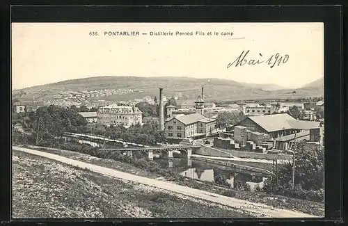 AK Pontarlier, Distillerie Pernod Fils et le camp