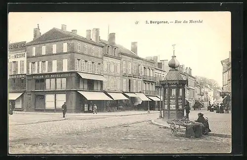 AK Bergerac, Rue du Marché, Strassenpartie