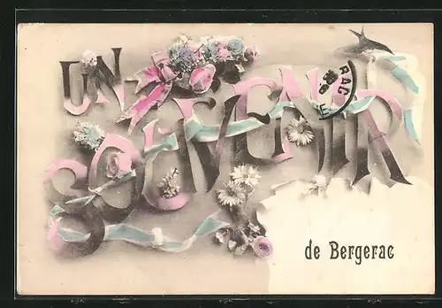 AK Bergerac, Un Souvenir, Schleifen und Blumen