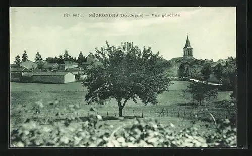 AK Négrondes, Vue générale