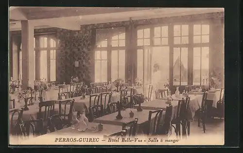 AK Perros-Guirec, Hôtel Belle-Vue - Salle à manger