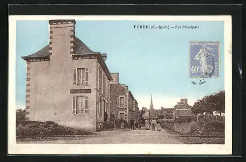 AK Pordic, Rue Principale, Strassenpartie