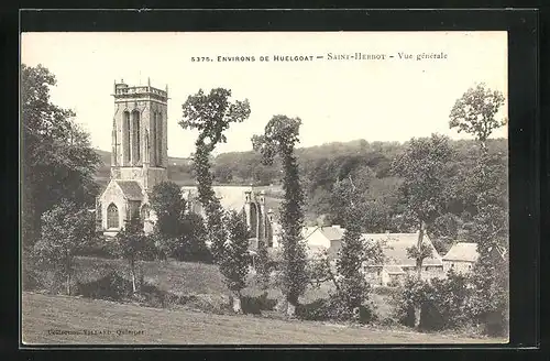 AK Saint Herbot, Vue générale, Teilansicht mit Kirche