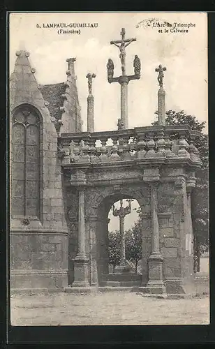 AK Lampaul-Guimiliau, L`Arc de Triomphe et le Calvaire