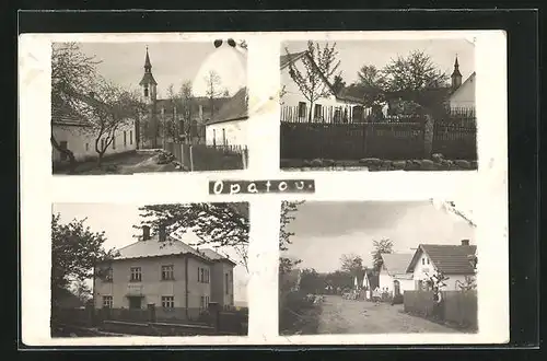 AK Opatov, Kirche, Schule, Ortspartie