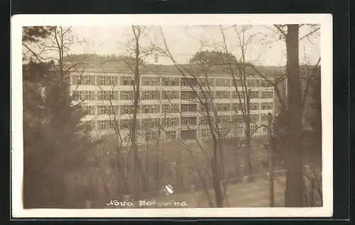 AK Nova Borovina, Strassenpartie mit Gebäudeansicht