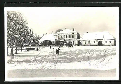 AK Svratka, Námestí, Ortspartie im Winter