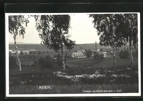 Foto-AK Merin, Totalansicht der Ortschaft