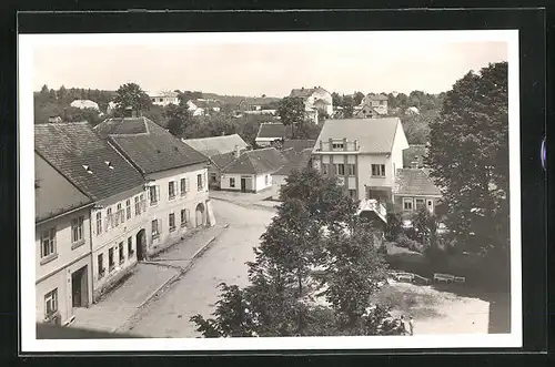 AK Cernovice, Blick in den Ort aus der Vogelschau