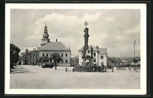 AK Stadt Saar / Mesto Zdár, Motiv vom Stadtplatz