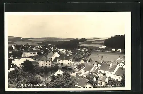 AK Brtnice, Blick vom Berg auf den Ort