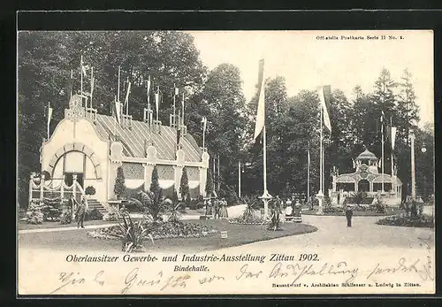 AK Zittau, Oberlausitzer Gewerbe- und Industrie-Ausstellung 1902, Bindehalle