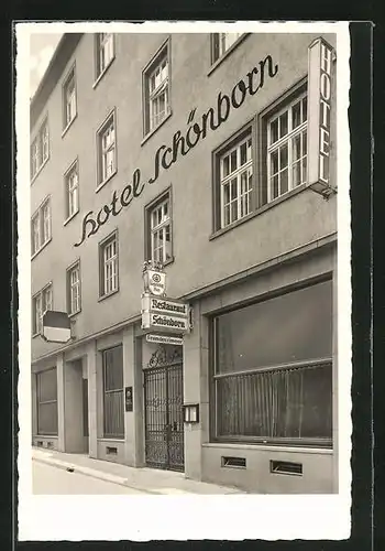AK Würzburg, Hotel Schönborn, Herzogenstrasse 2