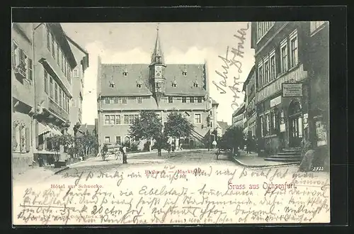 AK Ochsenfurt, Marktplatz mit Rathaus