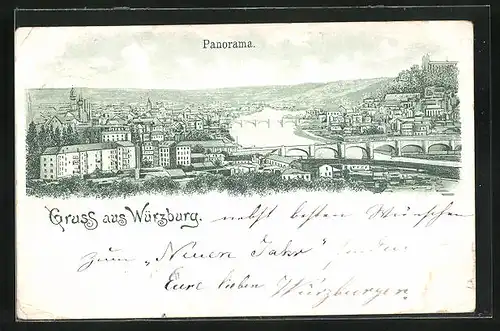 Lithographie Würzburg, Panorama