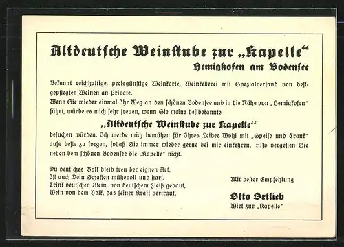 AK Hemigkofen a. B., Altdeutsches Gasthaus Zur Kapelle, Innenansicht vom Speiseraum