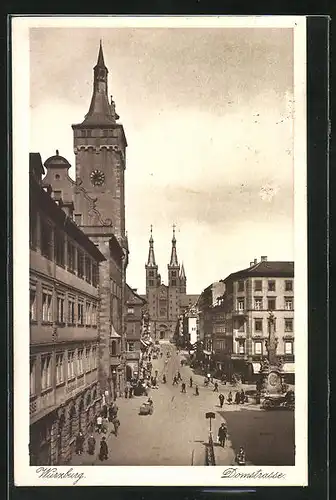 AK Würzburg, Blick in die Domstrasse