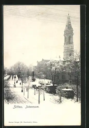 AK Zittau, Johanneum im Winter